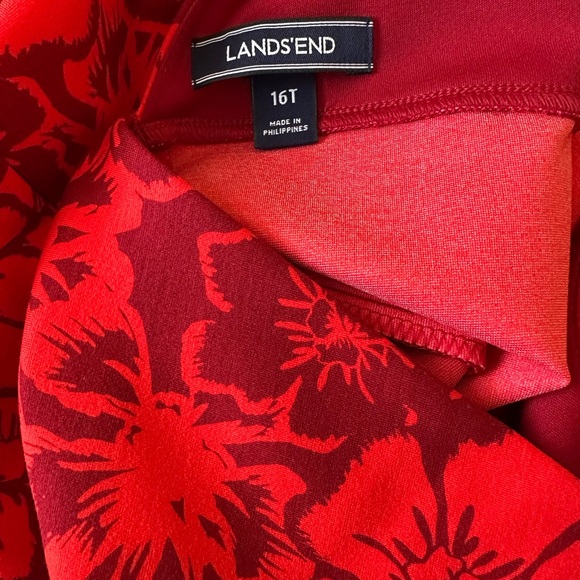 Lands' End Red Floral Dress - Picture 3 of 8